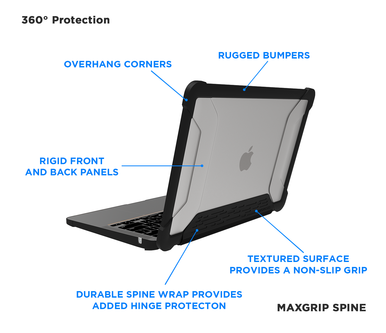 Hinge Protection Rugged MacBook Case - New Air 13 inch